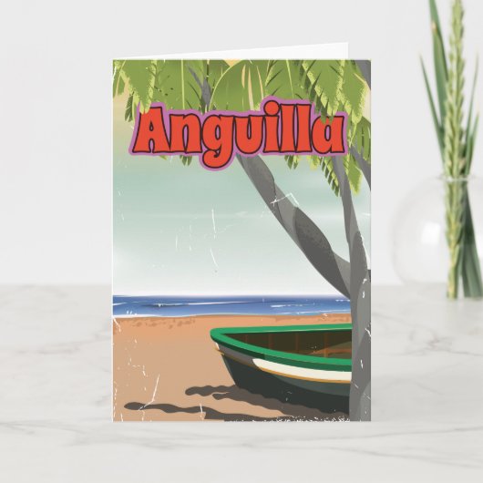 Anguilla vintage reisposter. feestdagen kaart (Voorkant)
