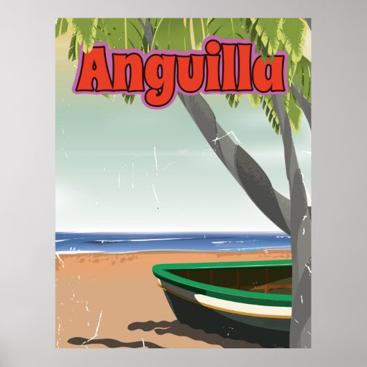 Anguilla vintage reisposter. poster (Voorkant)