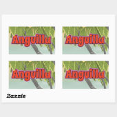 Anguilla vintage reisposter. rechthoekige sticker (Vel)