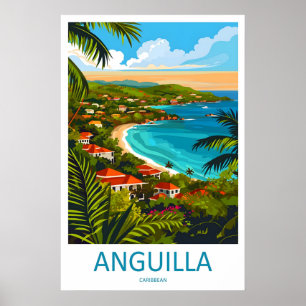 Anguilla Vintage Reisposter Ski Nationaal Park Poster