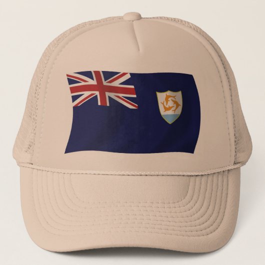 Anguilla Vlag Hoed Trucker Pet (Voorkant)