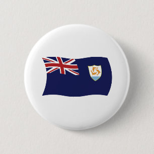 Anguilla Vlag Knop Ronde Button 5,7 Cm