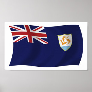 Anguilla Vlag Poster Print