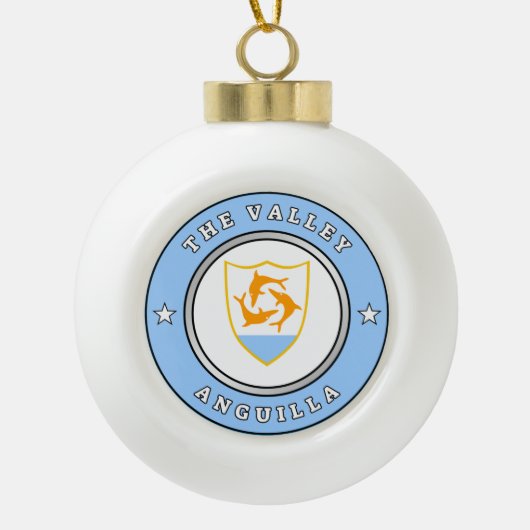 Anguilla-wapenschild Keramische Bal Ornament (Voorkant)