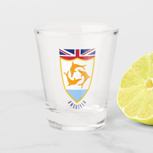 Anguilla wapenschild shot glas (Voorkant)