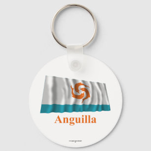 Anguilla Waving Local Flag met naam Sleutelhanger