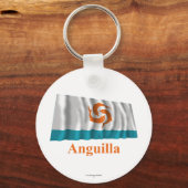 Anguilla Waving Local Flag met naam Sleutelhanger (Voorkant)