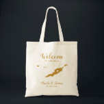 Anguilla Wedding Welcome Bag, Gold Tote Bag<br><div class="desc">Het weekend van de bruiloft heet cadeautas voor gasten uit de stad voor je bruiloft, met afbeelding van Anguilla. Vul het tas met je favoriete godies.</div>