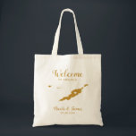 Anguilla Wedding Welcome Bag, Gold Tote Bag<br><div class="desc">Het weekend van de bruiloft heet cadeautas voor gasten uit de stad voor je bruiloft,  met afbeelding van Anguilla. Vul het tas met je favoriete godies.</div>
