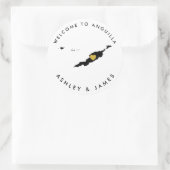 Anguilla Wedding Welcome Sticker Label Gold & Blac (Tas)