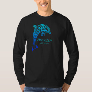 Anguilla West Indies  Retro Tribal Dolphin T-shirt