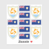 Anguillaanse staatssymbolen / wapenschild en vlagg sticker (Vel)
