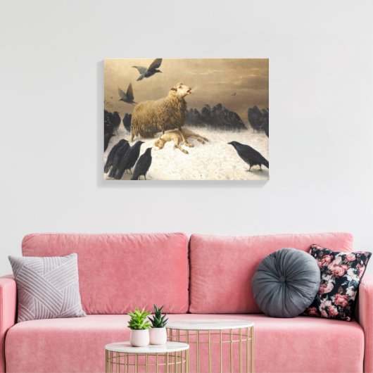 Anguish By August Friedrich Albrecht Schenck 1876 Canvas Afdruk (Insitu (Woonkamer))