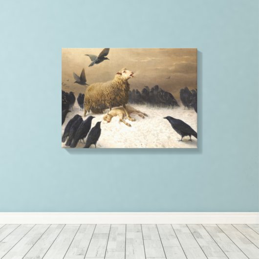 Anguish By August Friedrich Albrecht Schenck 1876 Canvas Afdruk (Insitu (Houten vloer))