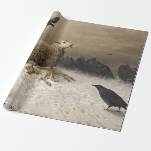 Anguish: Schapen met een dode lamp Cadeaupapier (Uitgerold)