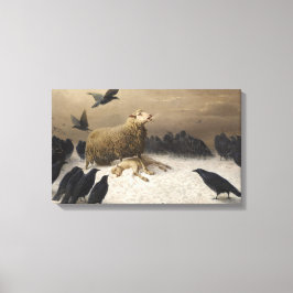 Anguish: Schapen met een dode lamp Canvas Afdruk