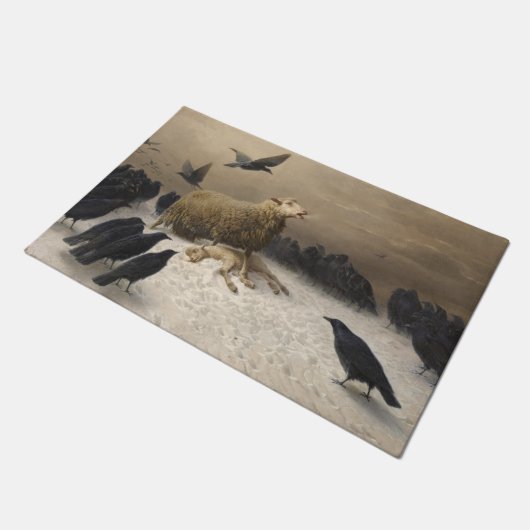 Anguish: Schapen met een dode lamp Deurmat (Schuin)