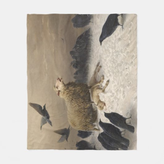 Anguish: Schapen met een dode lamp Fleece Deken (Voorkant)