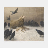 Anguish: Schapen met een dode lamp Fleece Deken (Voorkant (Horizontaal))