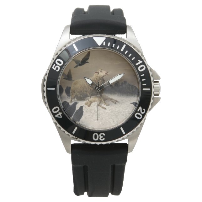 Anguish: Schapen met een dode lamp Horloge (Voorkant)