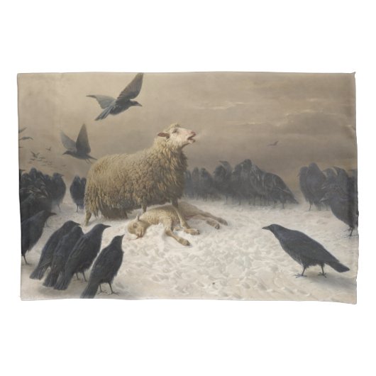 Anguish: Schapen met een dode lamp Kussensloop (Voorkant-Links)