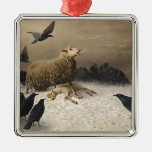 Anguish: Schapen met een dode lamp Metalen Ornament (Voorkant)