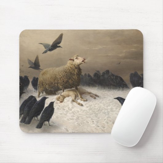 Anguish: Schapen met een dode lamp Muismat (Met muis)