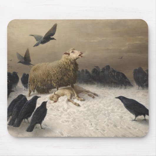 Anguish: Schapen met een dode lamp Muismat (Voorkant)