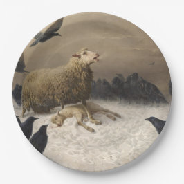 Anguish: Schapen met een dode lamp Papieren Bordje