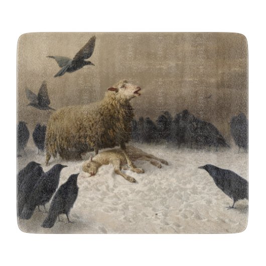 Anguish: Schapen met een dode lamp Snijplank (Voorkant)