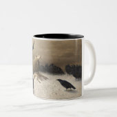 Anguish: Schapen met een dode lamp Tweekleurige Koffiemok (Voorkant rechts)