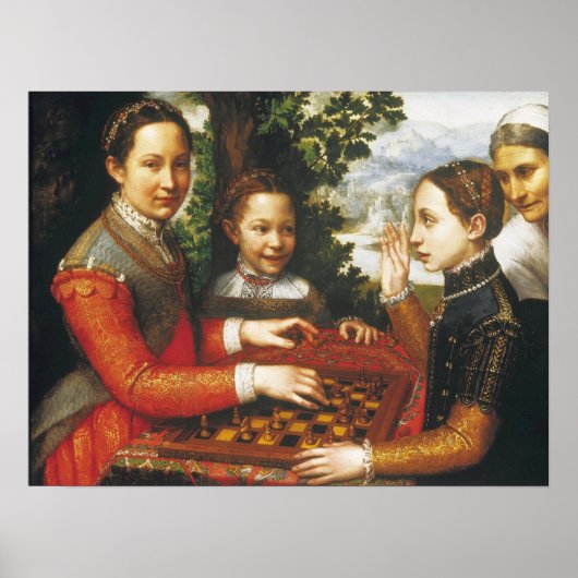 Anguissola - Zusters van kunstenaars die Chess spe Poster (Voorkant)