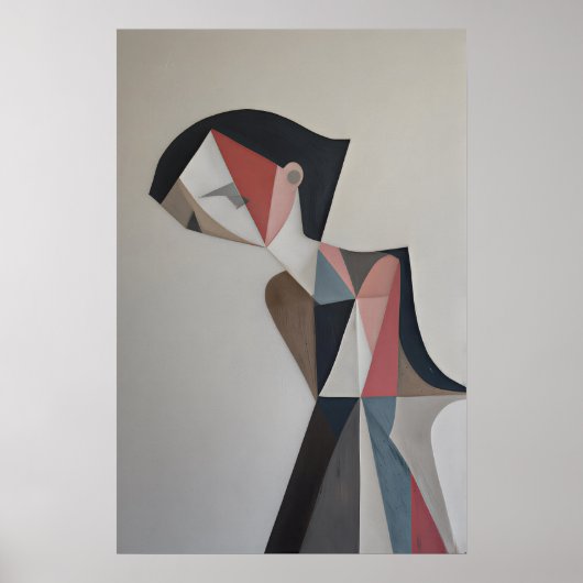 Angular abstract portrait using blush poster (Voorkant)