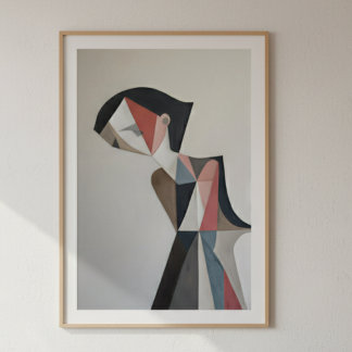 Angular abstract portrait using blush poster