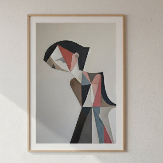 Angular abstract portrait using blush poster