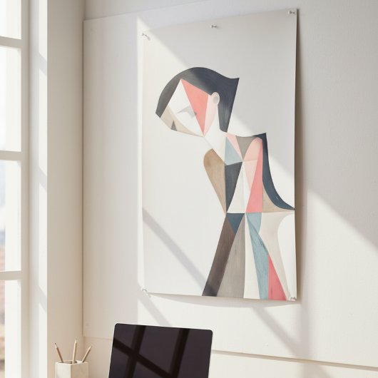 Angular abstract portrait using blush poster