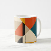 Angular Teal Orange Geometric Modernist Abstract Koffiemok (Voorkant rechts)