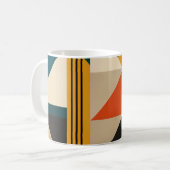 Angular Teal Orange Geometric Modernist Abstract Koffiemok (Voorkant links)
