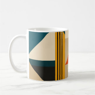 Angular Teal Orange Geometric Modernist Abstract Koffiemok