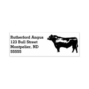 Angus Bull Return-adres  Zelfinktende Stempel