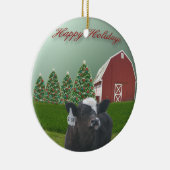 Angus Calf Holiday Ceramic Ornament (Rechts)