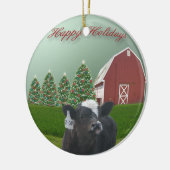 Angus Calf Holiday Ceramic Ornament (Links)