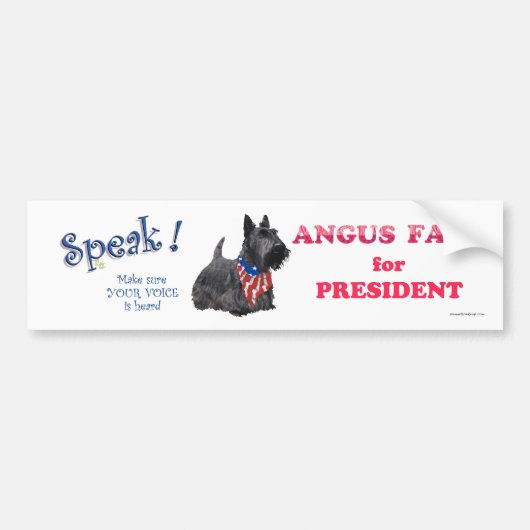 Angus Fala als PRESIDENT Bumpersticker (Voorkant)