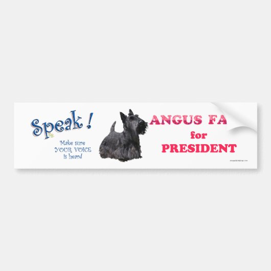 Angus Fala als PRESIDENT Bumpersticker (Voorkant)
