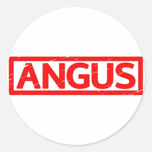 Angus Stamp Ronde Sticker (Voorkant)
