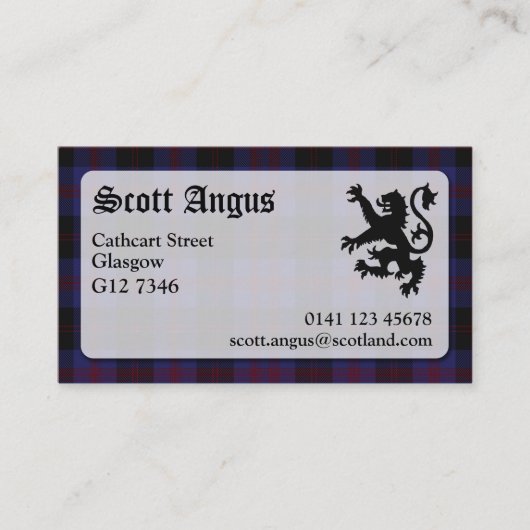 Angus Tartan Visitekaartje (Voorkant)