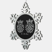 Anhänger mit Johann Sebastian Bach Siegel Tin Sneeuwvlok Ornament (Rechts)