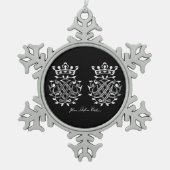 Anhänger mit Johann Sebastian Bach Siegel Tin Sneeuwvlok Ornament (Voorkant)