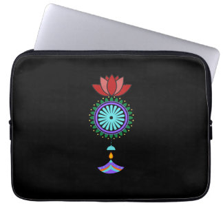 Anhänger spirituell mit Lotusblüte Laptop Sleeve