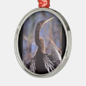 anhinga en vleugels metalen ornament (Links)